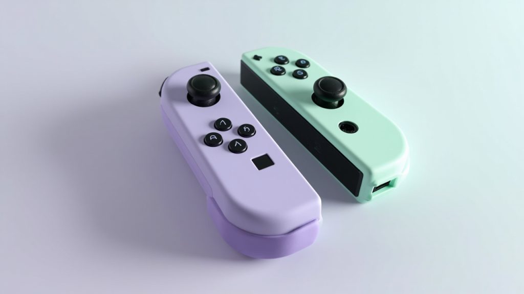 Les joy-con 2 en light purple et light green : ergonomie et capteurs améliorés